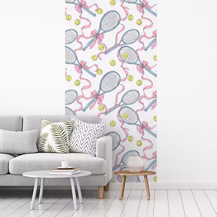 Tennis - Strikken - Kleurrijk fotobehang vinyl groot 64 -woonkamer
