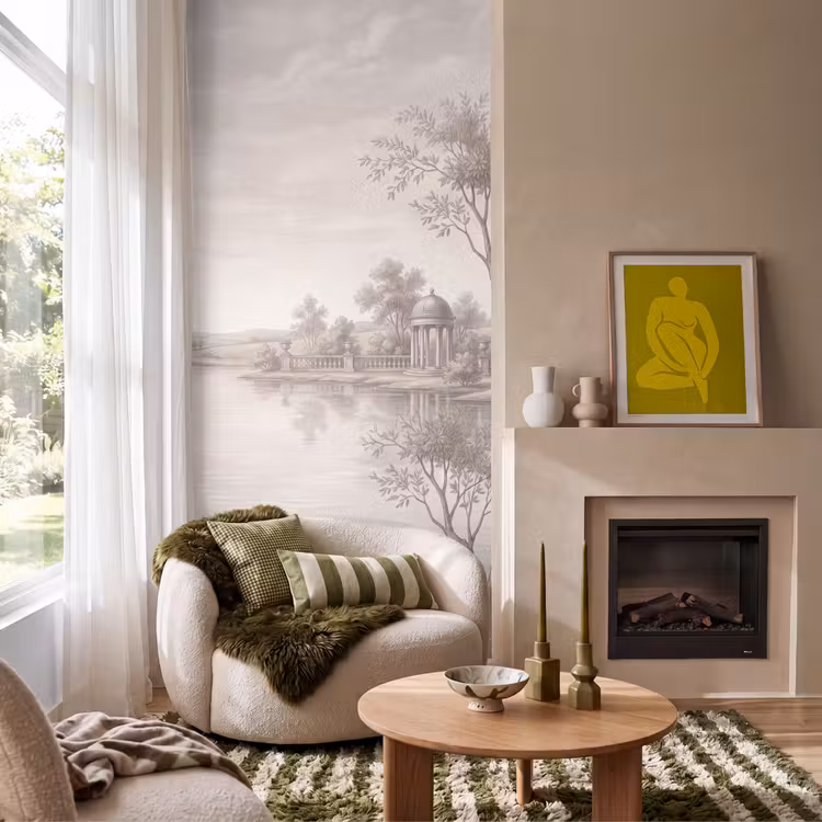 Terras - Water - Natuur - Landschap Behang Vlies klein -sfeer2