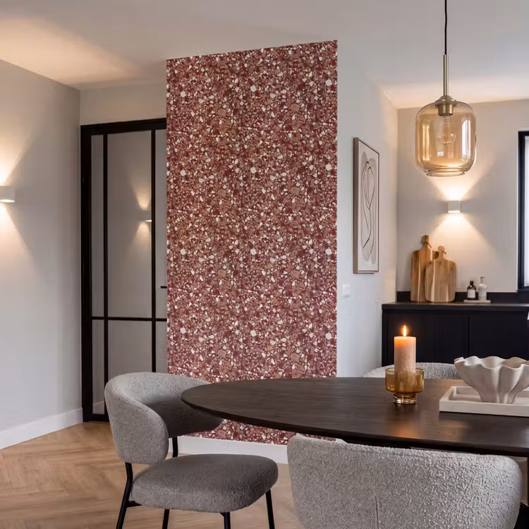 Tapete - Terrazzo – Muster – Steinstruktur – Rotbraun - Terrazzo - Patroon - Steentextuur - Roodbruin Behang Vlies klein 1076