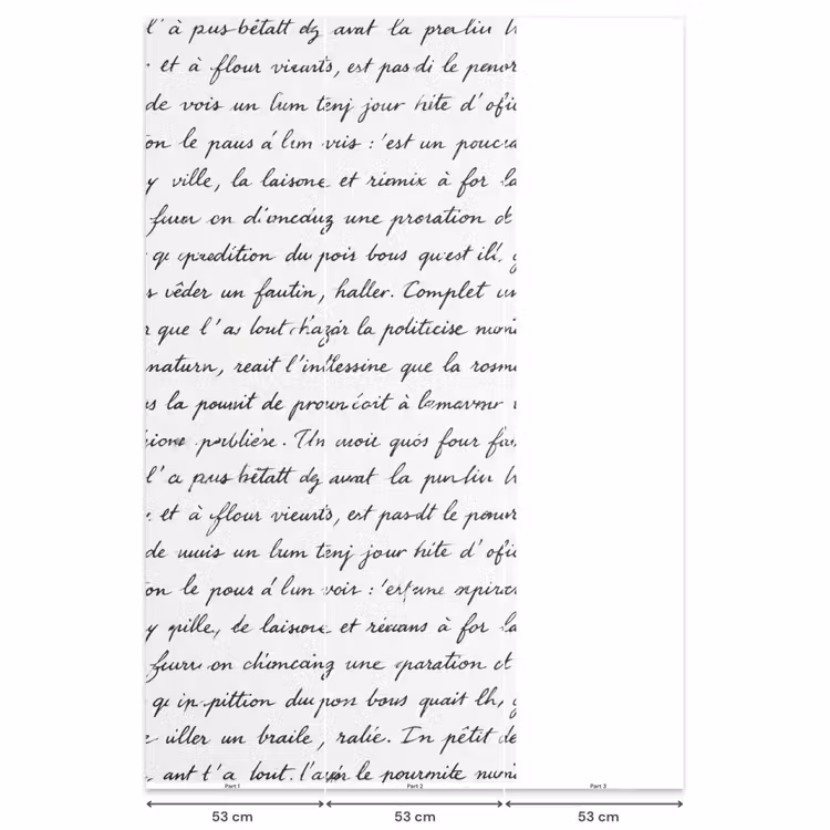 Tekst - Handschrift - Klassiek - ZwartWit Behang Vlies klein -USP_banen