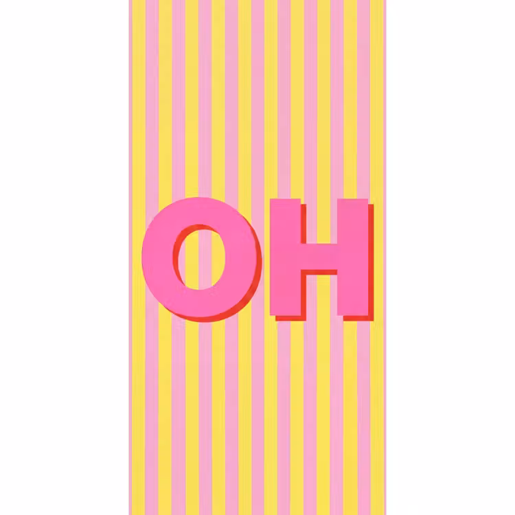 Tekst - Strepen - Roze Behang Vlies klein -3d_website