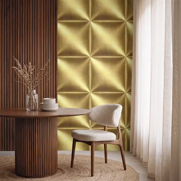 Tapete - Textur – Gebürstetes Gold – Industrieller Stil – Metallic - Textuur - Geborsteld Goud - Industrieel - Metallic Behang Vlies klein 1076