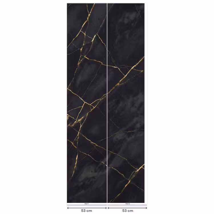 Textuur - Gouden lijnen - Abstract - Modern - Zwart Behang Vlies klein -USP_banen