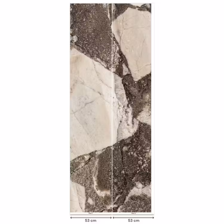 Textuur - Marmer - Abstract - Beige - Bruin Behang Vlies klein -USP_banen