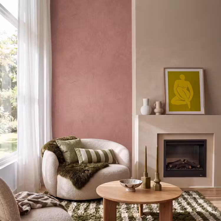 Textuur - Roodbruin - Grof - Modern Behang Vlies klein -sfeer2