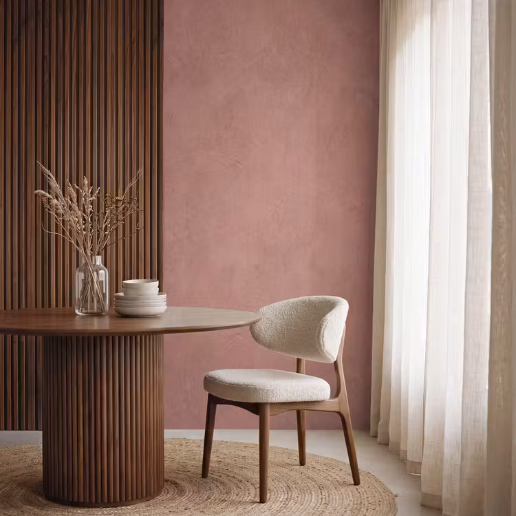 Textuur - Roodbruin - Grof - Modern Behang Vlies klein -sfeer1
