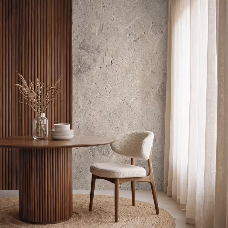 Textuur - Steen - Patroon - Rustiek - Beige Behang Vlies klein -sfeer1