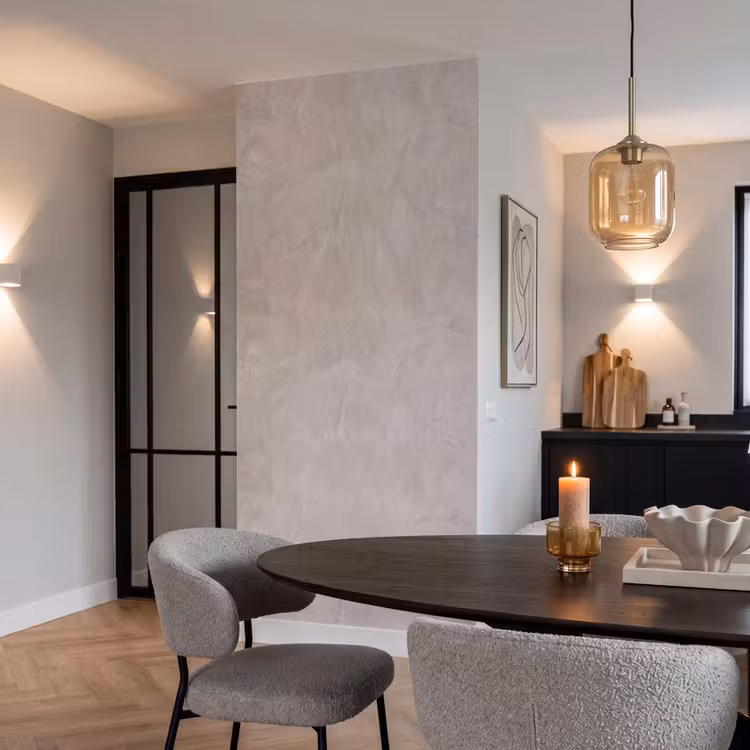 Textuur - Wand - Modern - Beige - Abstract Behang Vlies klein -sfeer3