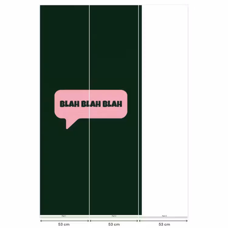 Tekstwolk - BLAH BLAH BLAH - Roze Behang Vlies klein -USP_banen