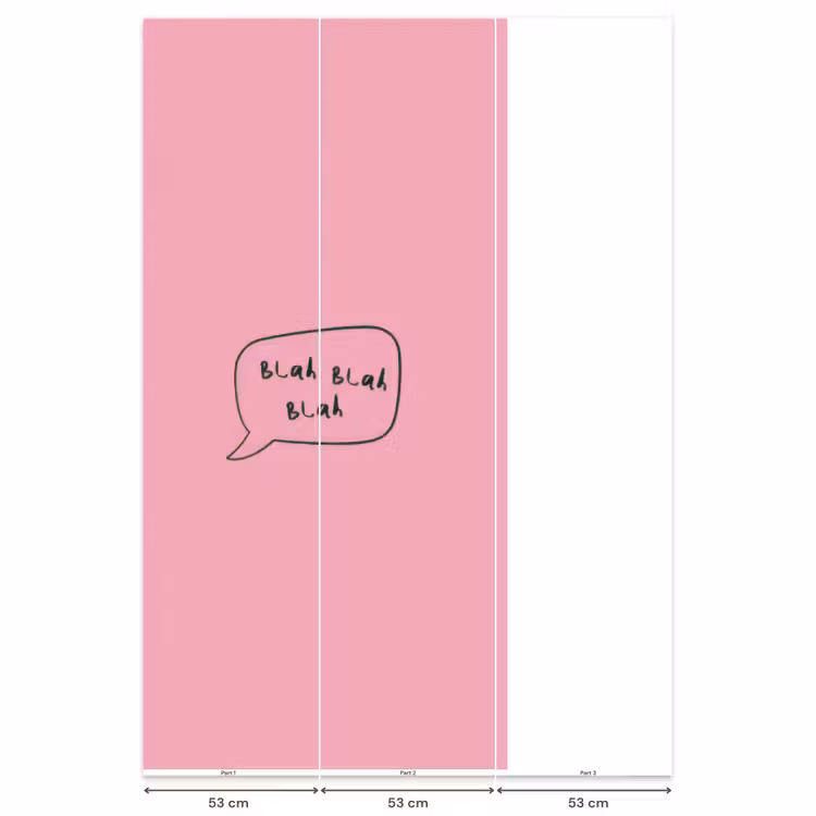 Tekstwolkje - BLAH BLAH BLAH - Roze Behang Vlies klein -USP_banen