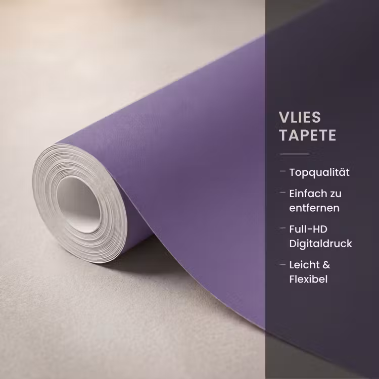 Tapete - Tief - Pflaume - Violett - Deep - Plum - Paars Behang Vlies klein 1076