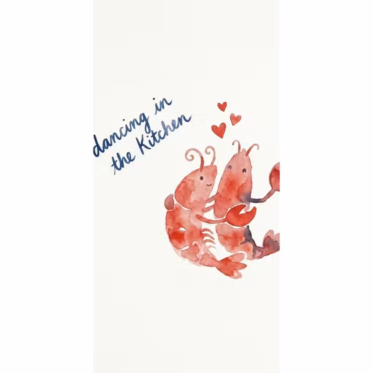 Tapete - Tier – Tanz – Liebe – Aquarell – Rot - Dier - Dans - Liefde - Waterverf - Rood Behang Vlies klein