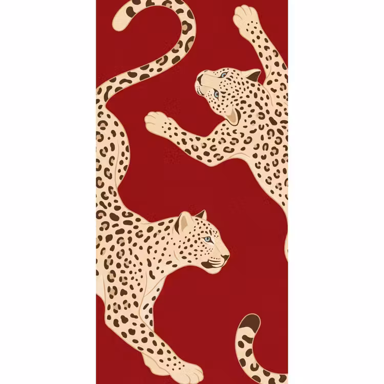 Dieren - Luipaard - Abstract - Rood - Modern Behang Vlies klein -3d_website