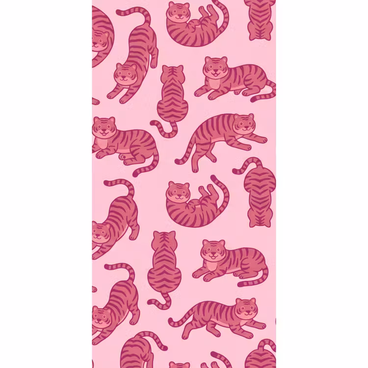 Dieren - Patroon - Roze - Speels - Cartoon Behang Vlies klein -3d_website