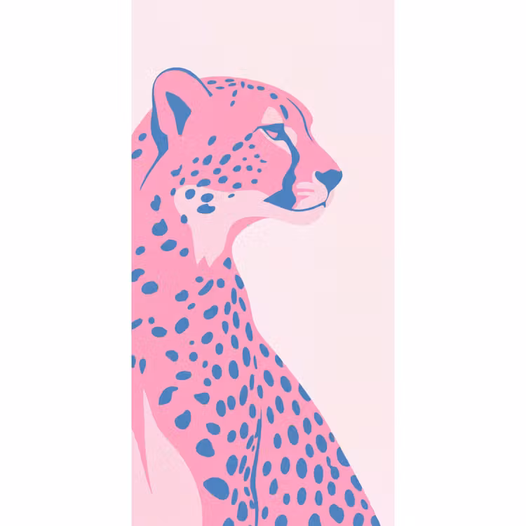 Dieren - Profiel - Abstract - Roze - Blauw Behang Vlies klein -3d_website