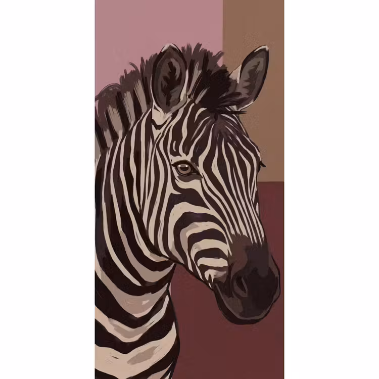 Dieren - Zebrahoofd - Wildlife - Modern - Bruin Behang Vlies klein -3d_website