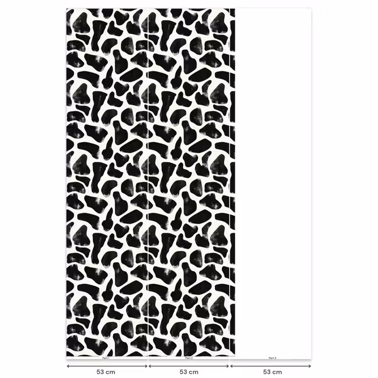 Dierenpatroon - Vlekken - Zwart - Wit Behang Vlies klein 1076 -USP_banen