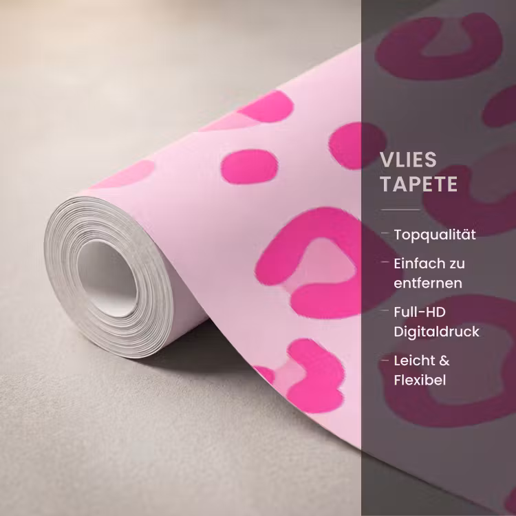 Dierenprint - Patroon - Abstract - Modern - Roze Behang Vlies klein -USP_closeupDE
