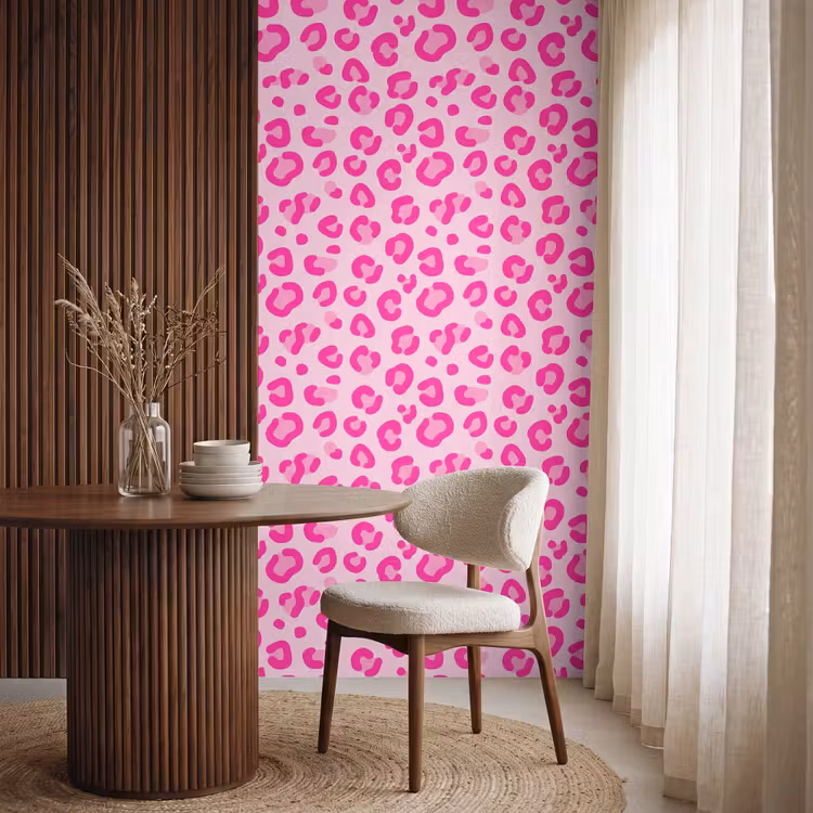 Dierenprint - Patroon - Abstract - Modern - Roze Behang Vlies klein -sfeer1