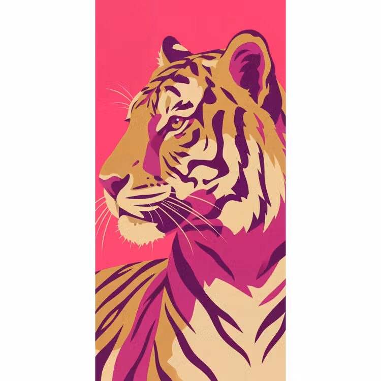 Tijger - Modern - Neon Behang Vlies klein -3d_website