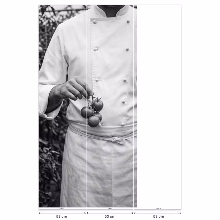 Tomaten - Chef - Zwart - Wit Behang Vlies klein -USP_banen