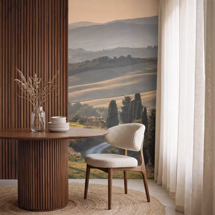 Toscaans - Landschap - Heuvels Behang Vlies klein -sfeer1