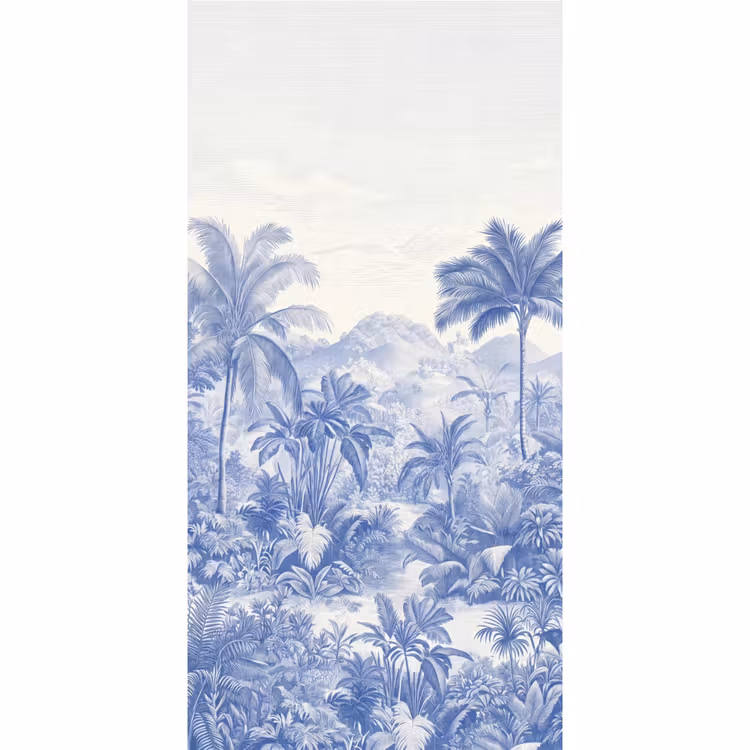 Tropisch - Jungle - Blauw Behang Vlies klein -3d_website