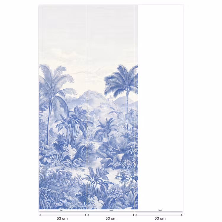 Tropisch - Jungle - Blauw Behang Vlies klein -USP_banen