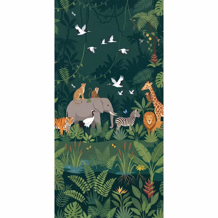 Tropisch - Jungle -  Groen Behang Vlies klein -3d_website