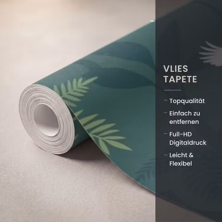 Tropisch - Jungle -  Groen Behang Vlies klein -USP_closeupDE