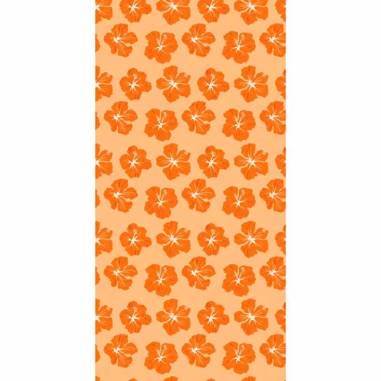 Tropisch - Hibiscus - Oranje Behang Vlies klein 1076 -3d_website