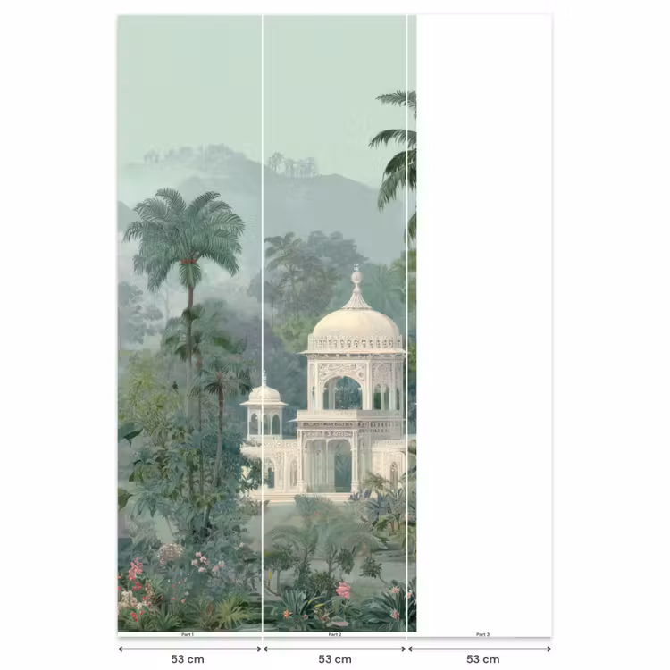 Tropische tuin - Koepelgebouw - Bloemen Behang Vlies klein -USP_banen