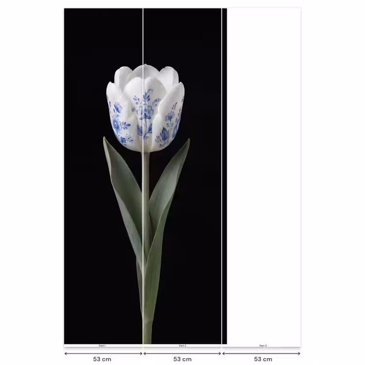 Tulp - Patroon - Blauw Behang Vlies klein -USP_banen