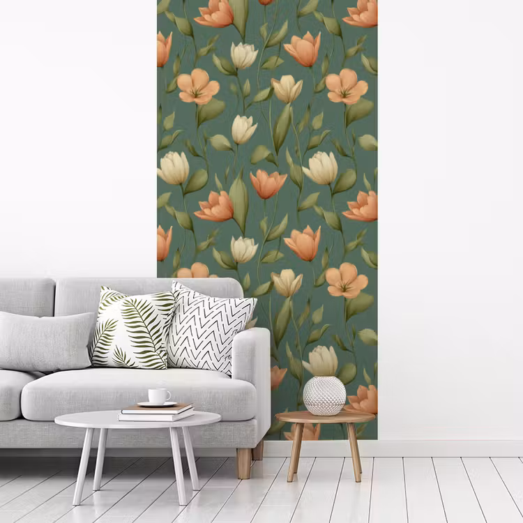 Tulpen - Botanisch - Groen fotobehang vinyl groot 64 -woonkamer
