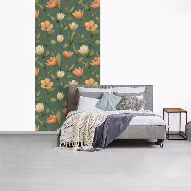 Tulpen - Botanisch - Groen fotobehang vinyl groot 64 -slaapkamer