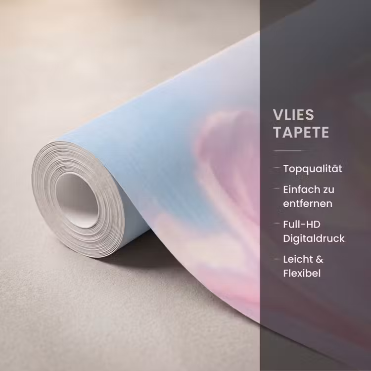 Tulpen - Veld - Lente - Roze Behang Vlies klein -USP_closeupDE