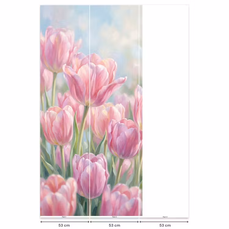 Tulpen - Veld - Lente - Roze Behang Vlies klein -USP_banen