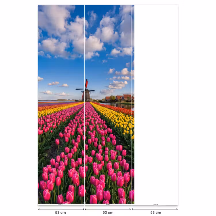 Tulpen - Holland - Molen - Kleurrijk Behang Vlies klein -USP_banen