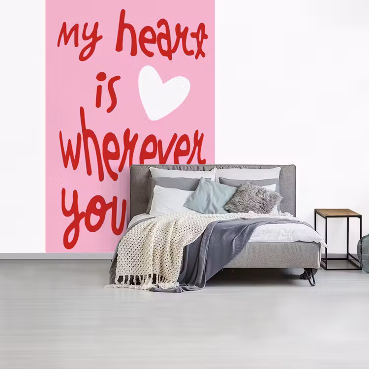 Valentijn - Hart - Liefde - Roze fotobehang vinyl groot -slaapkamer
