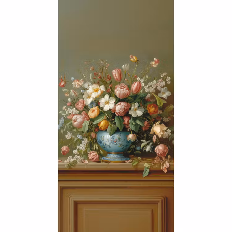 Vaas - Pastel - Kleuren - Bloemen Behang Vlies klein -3d_website