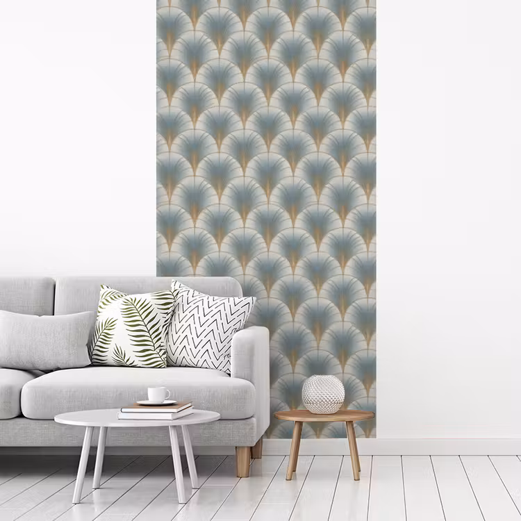 Waaier - Klassiek - Blauw fotobehang vinyl groot 64 -woonkamer