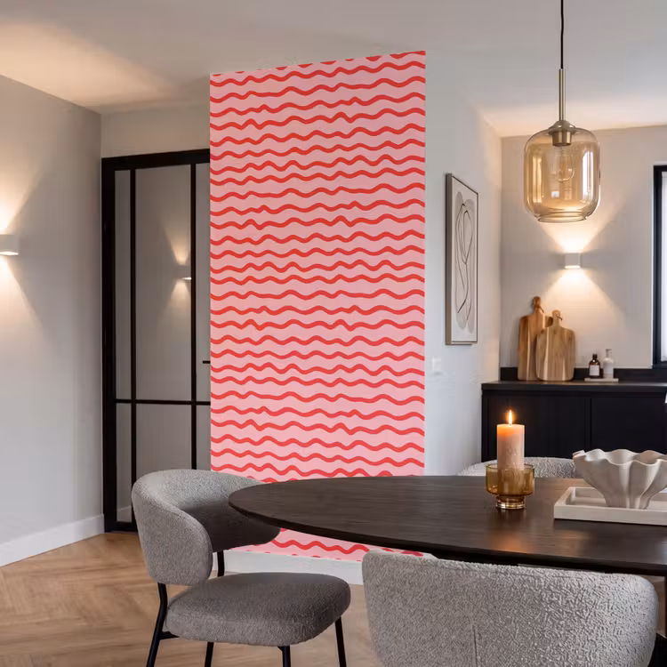 Speels - Patroon - Rood Behang Vlies klein 1076 -sfeer3