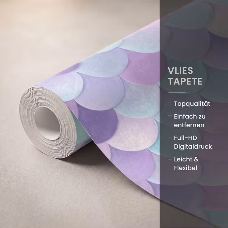 Tapete - Verträumt - Meerjungfrau - Pastell - Dromerig - Zeemeermin - Pastel Behang Vlies klein 1076