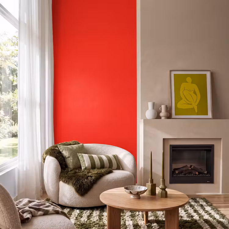 Vibrant - Vermilion - Rood Behang Vlies klein 1076 -sfeer2