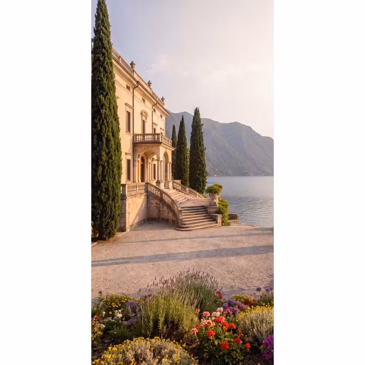 Tapete - Villa – Wasser – Treppen - Villa - water -trappen Behang Vlies klein