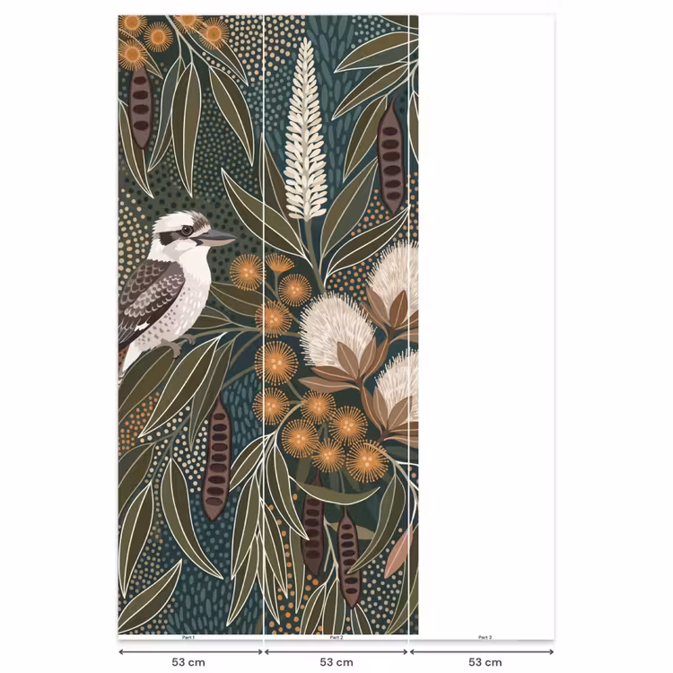 Vogel - Bladeren - Natuur - Illustratie - Groen Behang Vlies klein -USP_banen