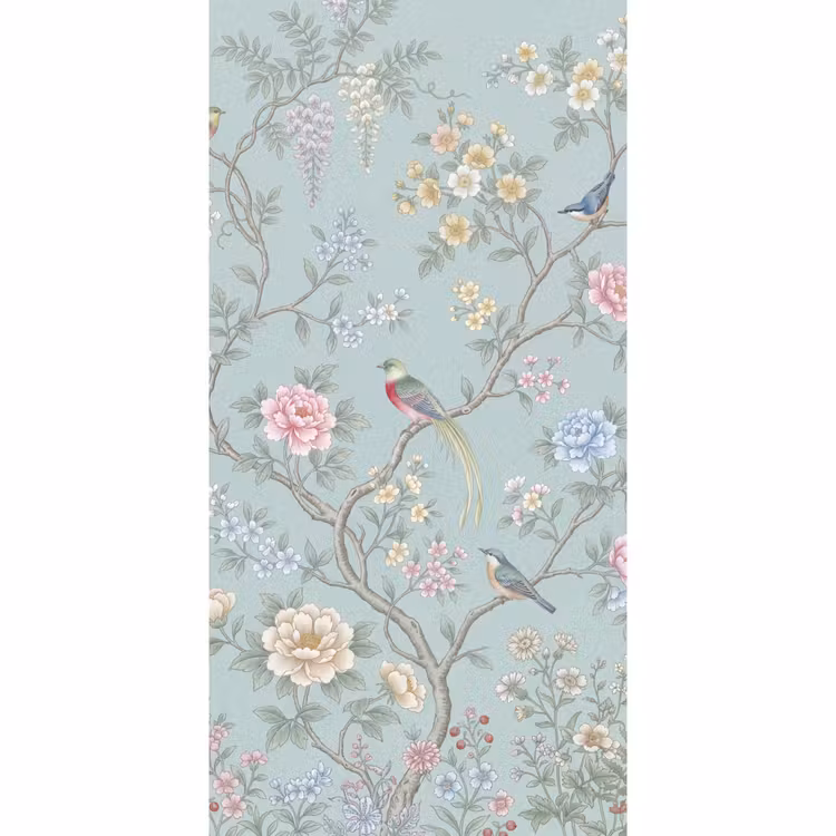 Vogel - Bloemen - Kleurrijk Behang Vlies klein -3d_website