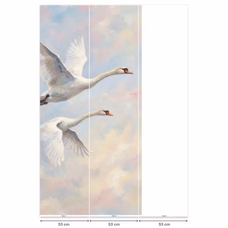 Vogel - Vliegend - Lucht - Modern - Pastel Behang Vlies klein -USP_banen