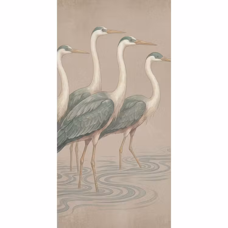 Vogel - Water - Natuur - Vintage Behang Vlies klein -3d_website