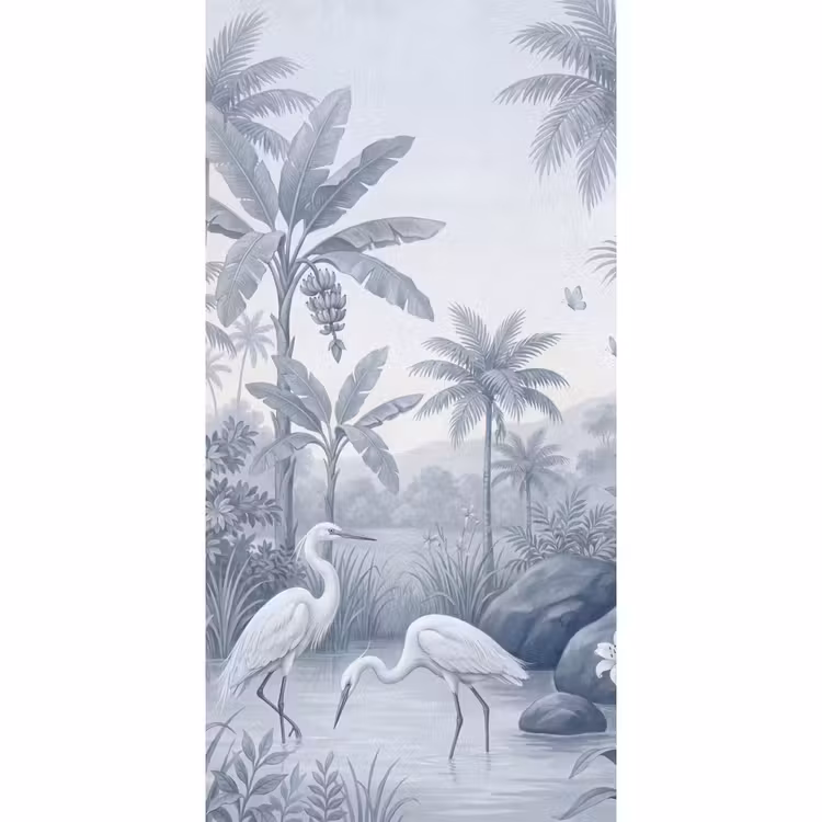 Vogel - Water - Tropisch - Natuur - Blauw Behang Vlies klein -3d_website